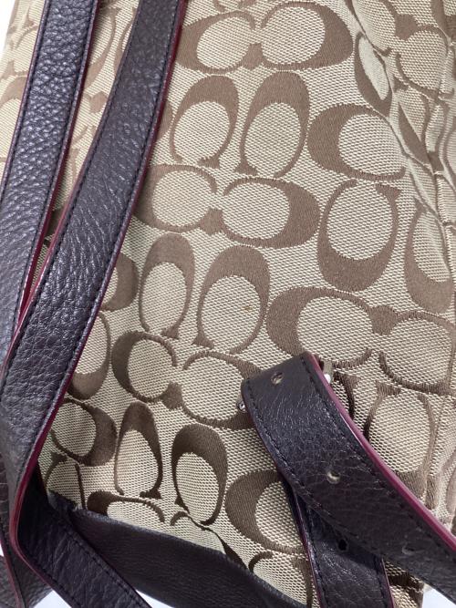 COACH（コーチ）COACH (コーチ) リュック シグネチャー ブラウン×ベージュの古着・服飾アイテム