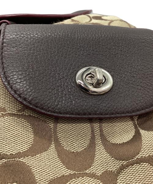 COACH（コーチ）COACH (コーチ) リュック シグネチャー ブラウン×ベージュの古着・服飾アイテム
