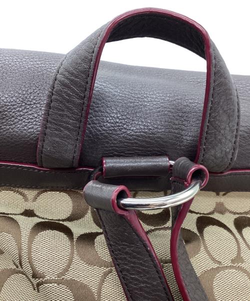 COACH（コーチ）COACH (コーチ) リュック シグネチャー ブラウン×ベージュの古着・服飾アイテム