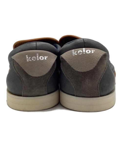 KOLOR（カラー）KOLOR (カラー) レザースリッポン ブラウン×グレー サイズ:26の古着・服飾アイテム