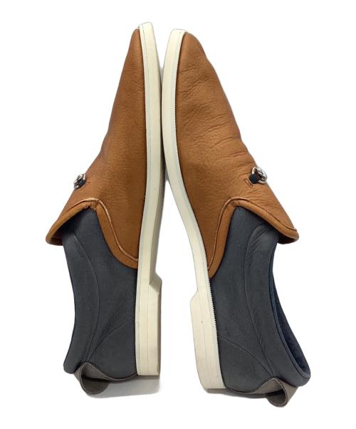 KOLOR（カラー）KOLOR (カラー) レザースリッポン ブラウン×グレー サイズ:26の古着・服飾アイテム