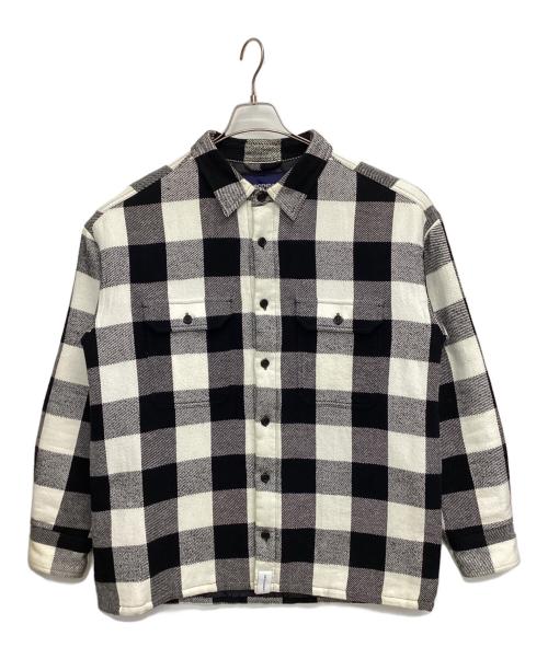 DESCENDANT（ディセンダント）DESCENDANT (ディセンダント) シャツジャケット ブラック×ホワイト サイズ:3の古着・服飾アイテム