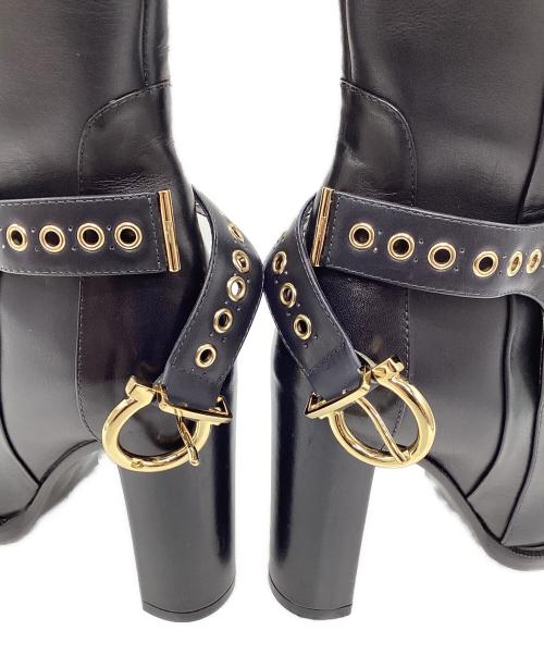 Salvatore Ferragamo（サルヴァトーレ フェラガモ）Salvatore Ferragamo (サルヴァトーレ フェラガモ) ロングブーツ ブラック サイズ:6Mの古着・服飾アイテム