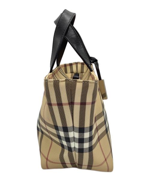 BURBERRY LONDON（バーバリーロンドン）BURBERRY LONDON (バーバリーロンドン) 舟型ハンドバッグ ノバチェック ベージュの古着・服飾アイテム