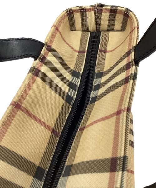 BURBERRY LONDON（バーバリーロンドン）BURBERRY LONDON (バーバリーロンドン) 舟型ハンドバッグ ノバチェック ベージュの古着・服飾アイテム