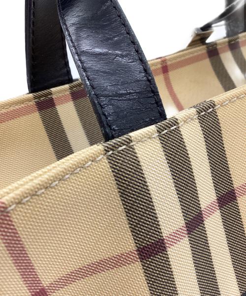 BURBERRY LONDON（バーバリーロンドン）BURBERRY LONDON (バーバリーロンドン) 舟型ハンドバッグ ノバチェック ベージュの古着・服飾アイテム