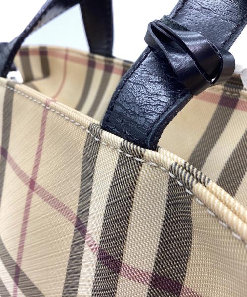 BURBERRY LONDON（バーバリーロンドン）BURBERRY LONDON (バーバリーロンドン) 舟型ハンドバッグ ノバチェック ベージュの古着・服飾アイテム