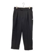 CAHLUMNカウラム）の古着「パンツ Polyester 1 Tuck Slacks Pant」｜ブラック