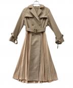 eimy istoireエイミーイストワール）の古着「プリーツデザインウールトレンチコート」｜ベージュ