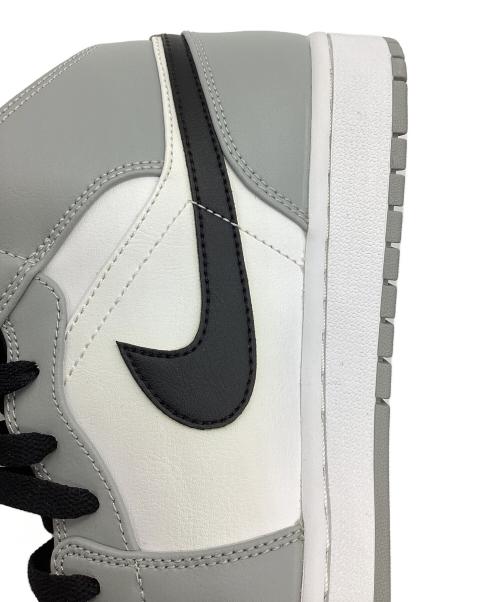NIKE（ナイキ）NIKE (ナイキ)  Air Jordan 1 Mid（エアジョーダン1ミッド） ホワイト×グレー サイズ:29の古着・服飾アイテム