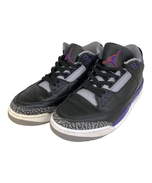 NIKE（ナイキ）NIKE (ナイキ) AIR JORDAN 3 RETRO（エアジョーダン） ブラック×パープル サイズ:US9の古着・服飾アイテム