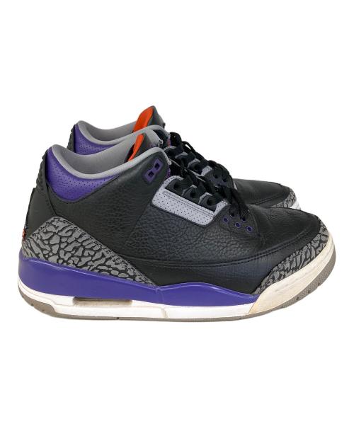 NIKE（ナイキ）NIKE (ナイキ) AIR JORDAN 3 RETRO（エアジョーダン） ブラック×パープル サイズ:US9の古着・服飾アイテム