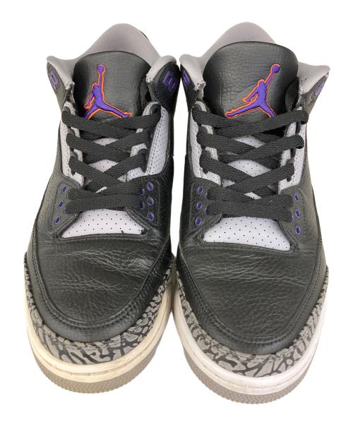 NIKE（ナイキ）NIKE (ナイキ) AIR JORDAN 3 RETRO（エアジョーダン） ブラック×パープル サイズ:US9の古着・服飾アイテム