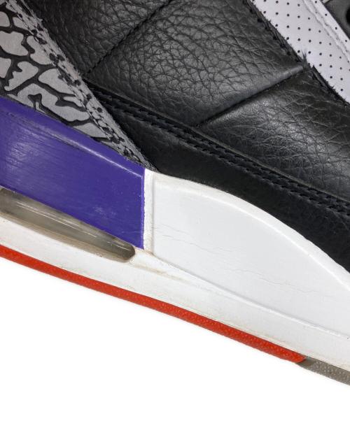 NIKE（ナイキ）NIKE (ナイキ) AIR JORDAN 3 RETRO（エアジョーダン） ブラック×パープル サイズ:US9の古着・服飾アイテム