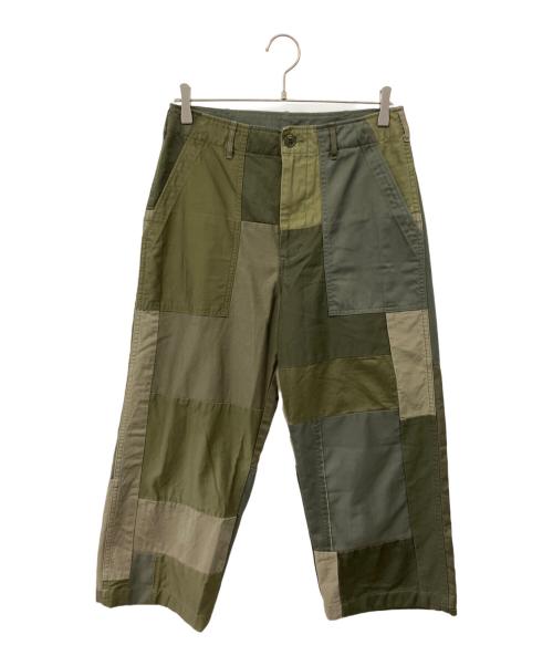 REBEAR（リペア）REBEAR (リペア) パッチワークパンツ グリーン サイズ:Sの古着・服飾アイテム