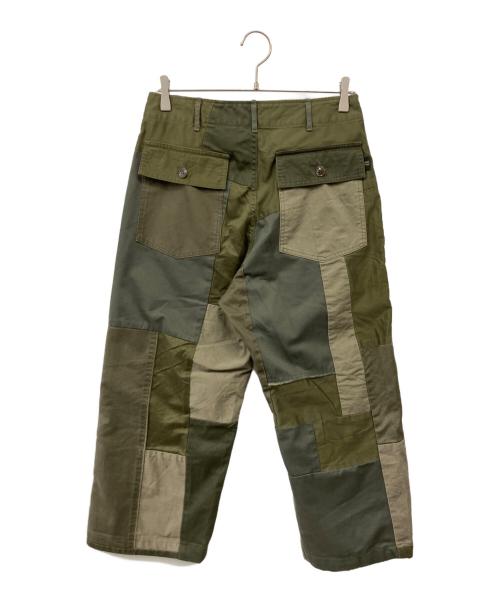 REBEAR（リペア）REBEAR (リペア) パッチワークパンツ グリーン サイズ:Sの古着・服飾アイテム