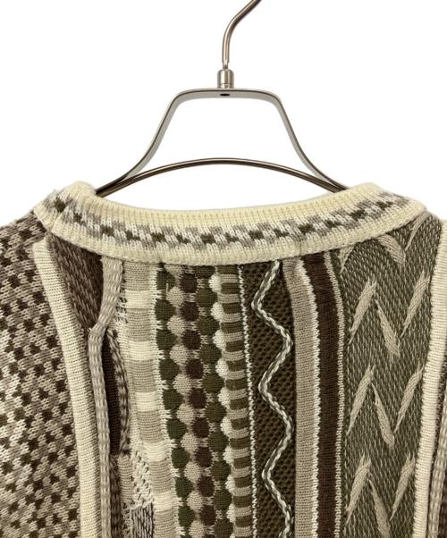 Protege COLLECTION（プロテージ コレクション）Protege COLLECTION (プロテージ コレクション) 3Dニット ホワイト×ブラウン サイズ:Lの古着・服飾アイテム