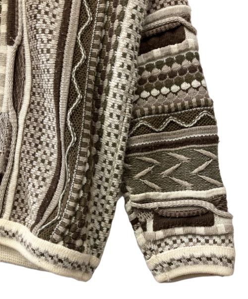 Protege COLLECTION（プロテージ コレクション）Protege COLLECTION (プロテージ コレクション) 3Dニット ホワイト×ブラウン サイズ:Lの古着・服飾アイテム