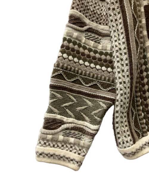 Protege COLLECTION（プロテージ コレクション）Protege COLLECTION (プロテージ コレクション) 3Dニット ホワイト×ブラウン サイズ:Lの古着・服飾アイテム