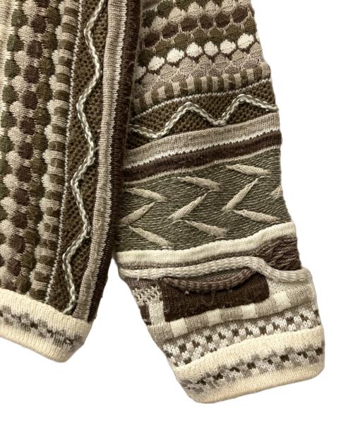 Protege COLLECTION（プロテージ コレクション）Protege COLLECTION (プロテージ コレクション) 3Dニット ホワイト×ブラウン サイズ:Lの古着・服飾アイテム