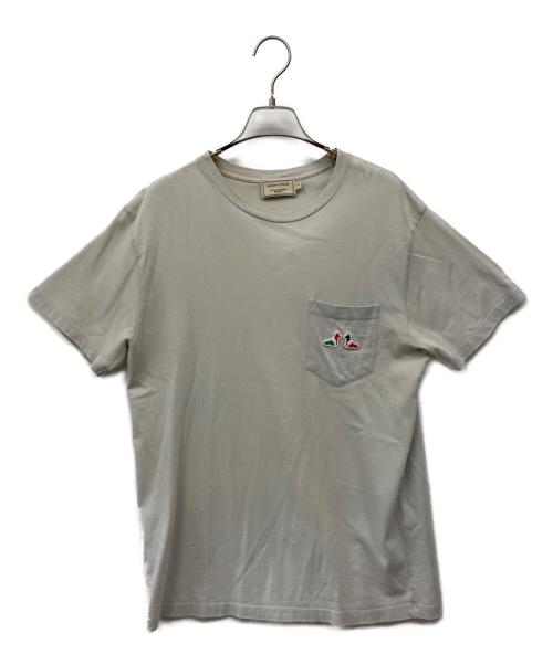maison kitsune（メゾンキツネ）MAISON KITSUNE (メゾンキツネ) ポケットTシャツ ライトグレー サイズ:Sの古着・服飾アイテム