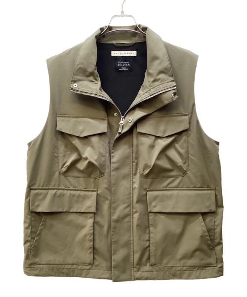 UNITED ARROWS（ユナイテッドアローズ）UNITED ARROWS (ユナイテッドアローズ) TEIJIN (テイジン) ジップアップベスト オリーブ サイズ:Sの古着・服飾アイテム