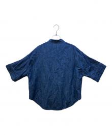 blanc basque（ブランバスク）の古着「パールボタン半袖シャツ」｜インディゴ