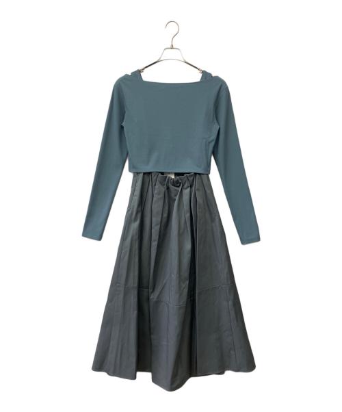 Estella.K（エステラケー）Estella.K (エステラケー) 長袖ワンピース ブルー×グリーン サイズ:F　の古着・服飾アイテム