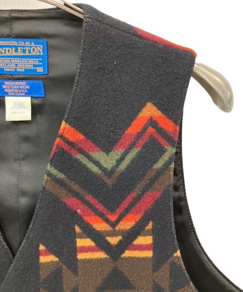 PENDLETON（ペンドルトン）PENDLETON (ペンドルトン) ウールベスト ブラック×レッド サイズ:M　の古着・服飾アイテム