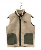 Patagoniaパタゴニア）の古着「フリースベスト」｜ベージュ×オリーブ