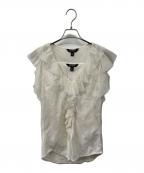 LAUREN RALPH LAURENローレンラルフローレン）の古着「半袖ブラウス」｜ホワイト