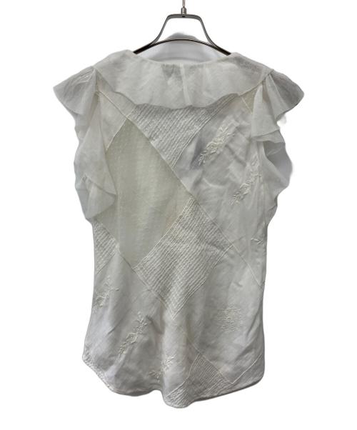 LAUREN RALPH LAUREN（ローレンラルフローレン）LAUREN RALPH LAUREN (ローレンラルフローレン) 半袖ブラウス ホワイト サイズ:XSの古着・服飾アイテム