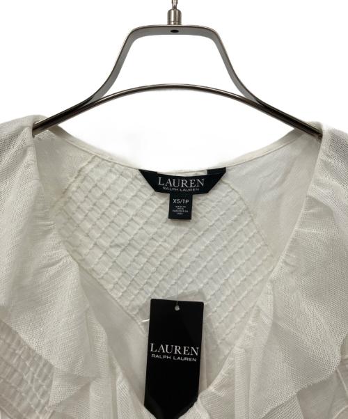 LAUREN RALPH LAUREN（ローレンラルフローレン）LAUREN RALPH LAUREN (ローレンラルフローレン) 半袖ブラウス ホワイト サイズ:XSの古着・服飾アイテム