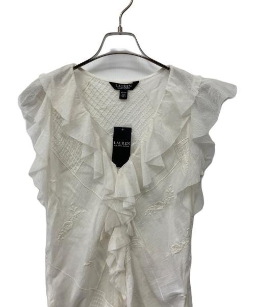LAUREN RALPH LAUREN（ローレンラルフローレン）LAUREN RALPH LAUREN (ローレンラルフローレン) 半袖ブラウス ホワイト サイズ:XSの古着・服飾アイテム