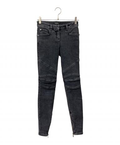 中古・古着通販】BALMAIN (バルマン) バイカーデニムパンツ ブラック