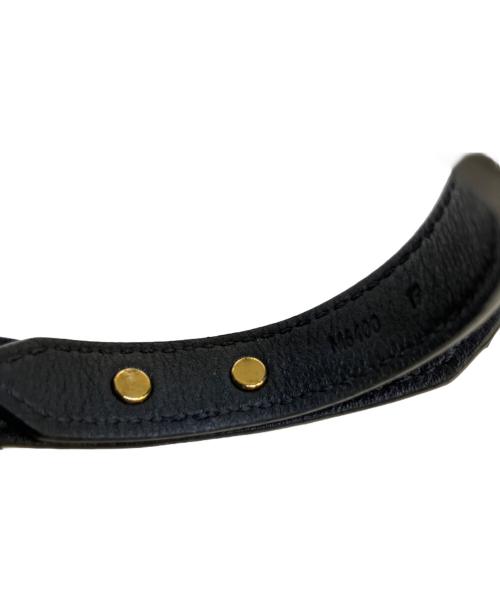 LOUIS VUITTON（ルイ ヴィトン）LOUIS VUITTON (ルイ ヴィトン) レザーブレスレット ブラック×ゴールドの古着・服飾アイテム