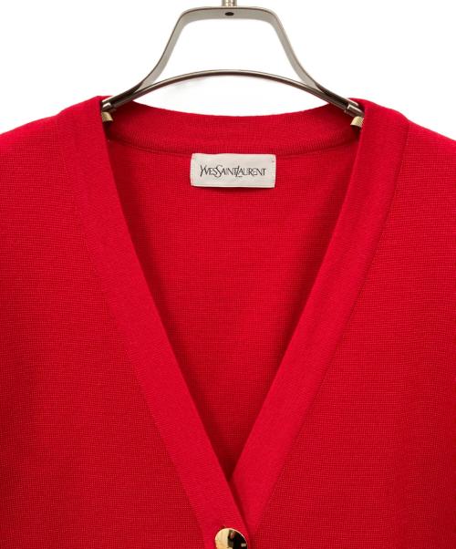 Yves Saint Laurent（イヴサンローラン）Yves Saint Laurent (イヴサンローラン) 薄手カーディガン レッド サイズ:M　　の古着・服飾アイテム