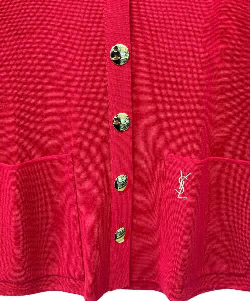 Yves Saint Laurent（イヴサンローラン）Yves Saint Laurent (イヴサンローラン) 薄手カーディガン レッド サイズ:M　　の古着・服飾アイテム