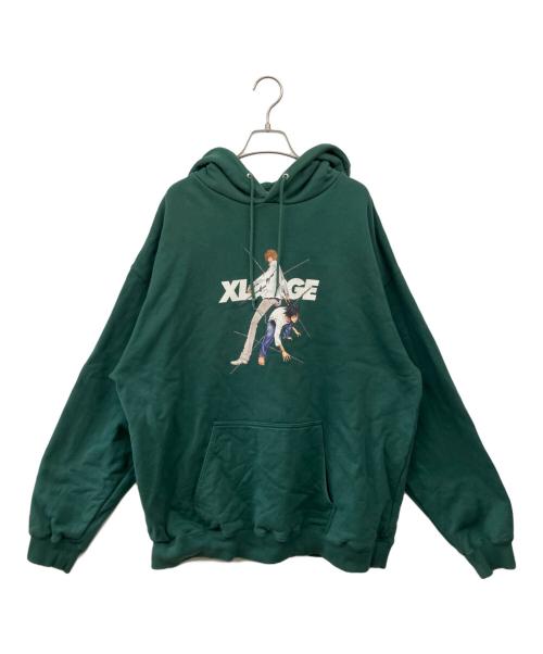 X-LARGE（エクストララージ）X-LARGE (エクストララージ) DEATH NOTE (デスノート) プルオーバーパーカー グリーン サイズ:XLの古着・服飾アイテム