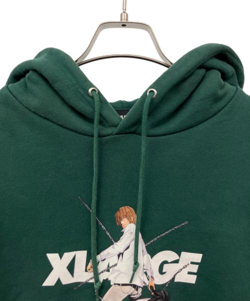 X-LARGE（エクストララージ）X-LARGE (エクストララージ) DEATH NOTE (デスノート) プルオーバーパーカー グリーン サイズ:XLの古着・服飾アイテム