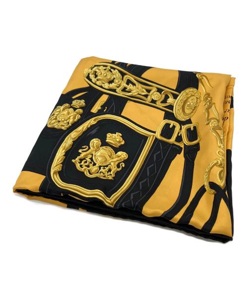 HERMES（エルメス）HERMES (エルメス) スカーフ ブラック×イエローの古着・服飾アイテム