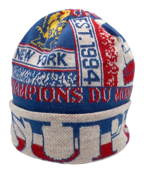 Supreme scarf beanie（シュプリーム スカーフ ビーニー）Supreme scarf beanie (シュプリーム スカーフ ビーニー) ニット帽 ブルー×レッドの古着・服飾アイテム