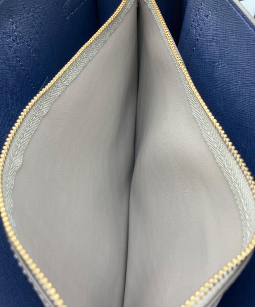 TORY BURCH（トリーバーチ）TORY BURCH (トリーバーチ) 2WAYバッグ ベージュ×ブルーの古着・服飾アイテム