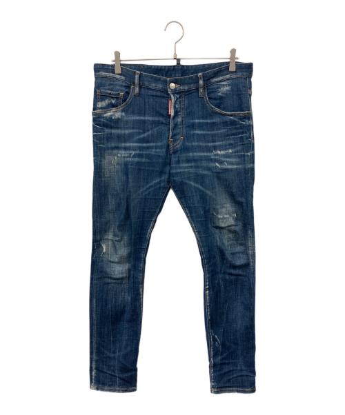 DSQUARED2（ディースクエアード）DSQUARED2 (ディースクエアード) 加工デニムパンツ インディゴ サイズ:50の古着・服飾アイテム