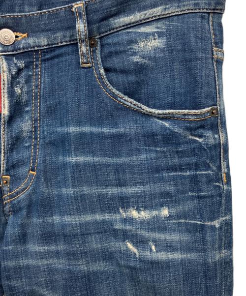 DSQUARED2（ディースクエアード）DSQUARED2 (ディースクエアード) 加工デニムパンツ インディゴ サイズ:50の古着・服飾アイテム