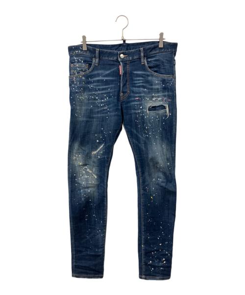 DSQUARED2（ディースクエアード）DSQUARED2 (ディースクエアード) 加工デニムパンツ インディゴ サイズ:50の古着・服飾アイテム