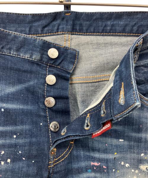 DSQUARED2（ディースクエアード）DSQUARED2 (ディースクエアード) 加工デニムパンツ インディゴ サイズ:50の古着・服飾アイテム