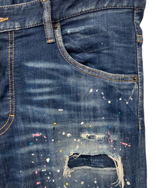 DSQUARED2（ディースクエアード）DSQUARED2 (ディースクエアード) 加工デニムパンツ インディゴ サイズ:50の古着・服飾アイテム