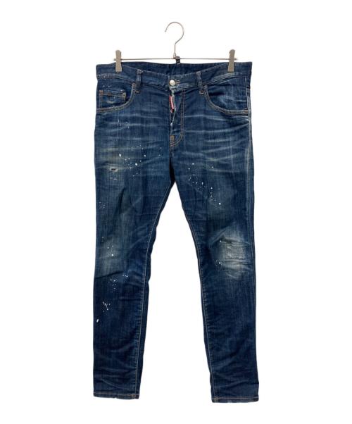 DSQUARED2（ディースクエアード）DSQUARED2 (ディースクエアード) 加工デニムパンツ インディゴ サイズ:50の古着・服飾アイテム