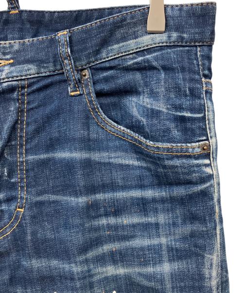 DSQUARED2（ディースクエアード）DSQUARED2 (ディースクエアード) 加工デニムパンツ インディゴ サイズ:50の古着・服飾アイテム